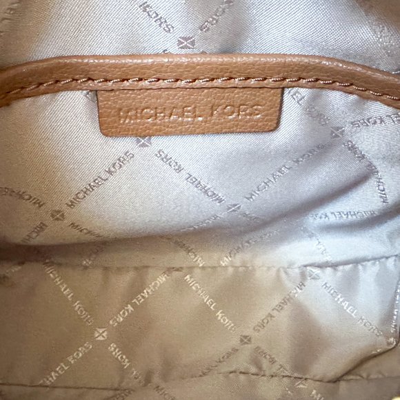 Michael Kors Rose Small Oval Camera Crossbody Bag Exotic Print Brown Multi - Picture 9 of 13